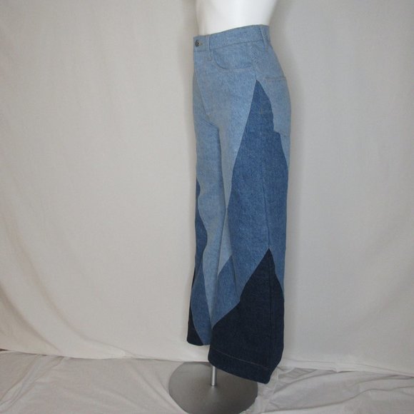 Farm Rio Wide Leg Patchwork Denim Jeans 32" Women's XS XSmall - Picture 4 of 11